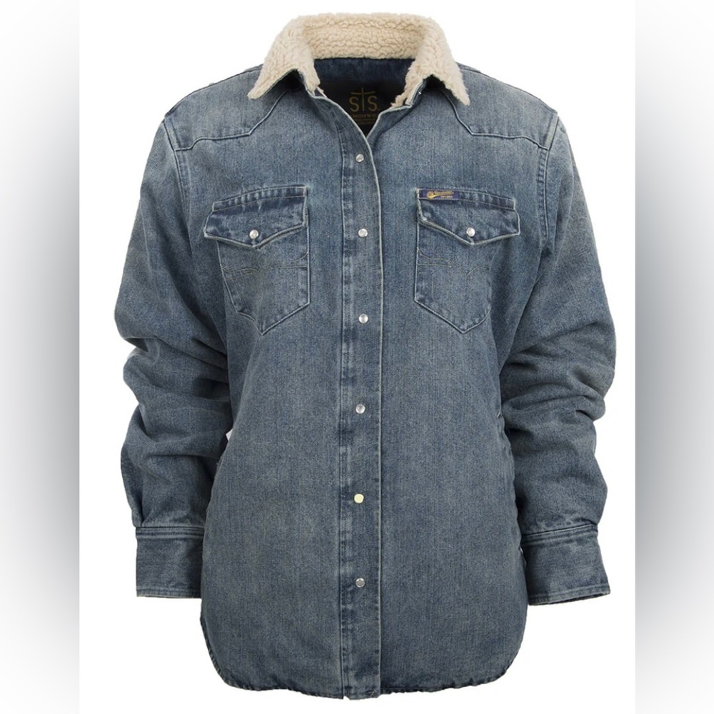 STS Ranchwear Blue Jean Jacket with Cream Collar